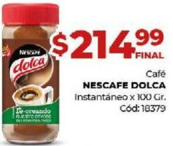 Diarco Café Nescafe Dolca Instantáneo x 100 Gr. oferta