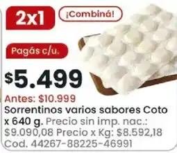 Coto Coto sorrentinos varios sabores oferta