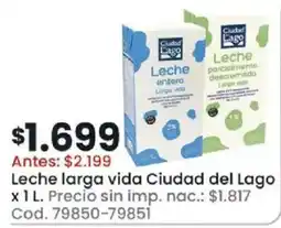 Coto Ciudad del Lago leche larga vida oferta