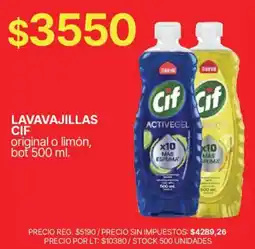 Supermercados Vea Cif lavavajillas original o limón oferta