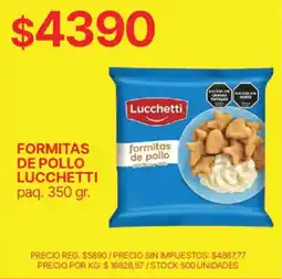 Supermercados Vea Lucchetti formitas de pollo oferta