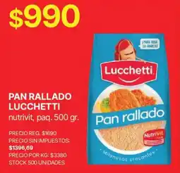 Supermercados Vea Lucchetti pan rallado oferta