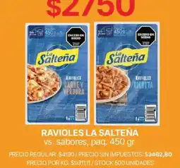 Supermercados Vea La salteña ravioles oferta