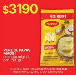 Supermercados Vea Maggi puré de papas original oferta