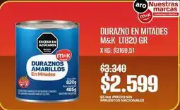 Makro M&k - duraznos en mitades oferta