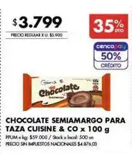 Disco Chocolate semiamargo para taza oferta