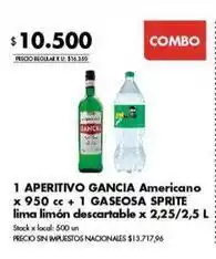 Disco Aperitivo gancia americano + gaseosa sprite lima limón descartable oferta