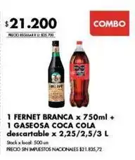 Disco Coca cola - fernet branca + gaseosa coca cola oferta