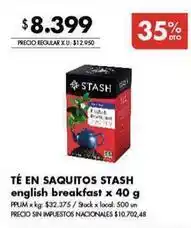 Disco T en saquitos english breakfast oferta