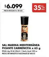 Disco Sal marina mediterránea picante carmencita oferta