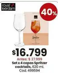 Coto Royal - set x 4 copas spritzer cocktails, 620 ml. cod. 499594 oferta