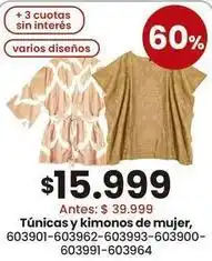 Coto Túnicas y kimonos de mujer, 603901-603962-603993-603900-603991-603964 oferta