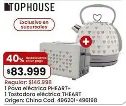 Coto Top house - pava eléctrica pheart+ y tostadora eléctrica theart oferta