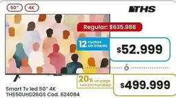 Coto Smart tv led 50 4k ths50uhd26gs cod. 624084 oferta