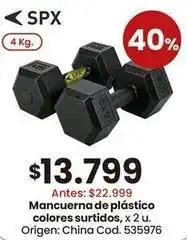 Coto Origen - mancuerna de plástico colores surtidos, x 2 u. cod. 535976 oferta