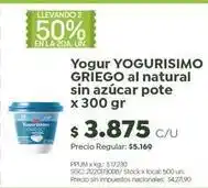 Jumbo Yogurísimo - yogur griego al natural sin azúcar pote oferta