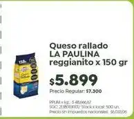 Jumbo La paulina - queso rallado reggianito oferta