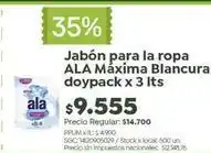 Jumbo Ala - jabón para la ropa d oypack x 3 lts oferta