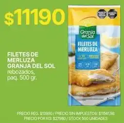 Supermercados Vea Granja del sol - filetes de merluza rebozados oferta