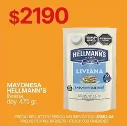 Supermercados Vea Hellmann's - mayonesa liviana oferta