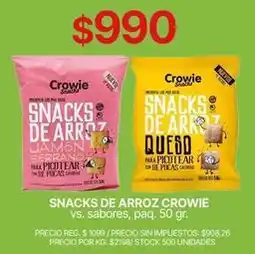 Supermercados Vea Snacks de arroz oferta