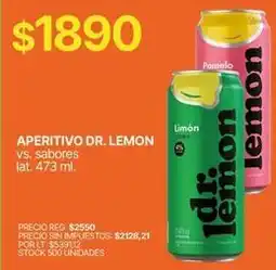 Supermercados Vea Dr. lemon - aperitivo dr. lemon oferta