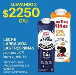 Supermercados Vea Las tres niñas - leche larga vida vida activa proteína oferta