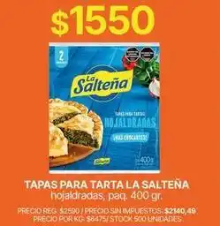 Supermercados Vea La salteña - tapas para tarta hojaldradas oferta