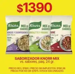 Supermercados Vea Knorr - saborizador knorr mix vs. sabores oferta