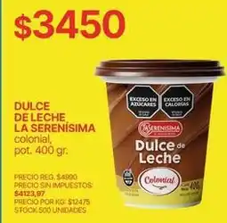 Supermercados Vea Colonial - dulce de leche oferta