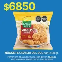 Supermercados Vea Granja del sol - nuggets crocantes oferta