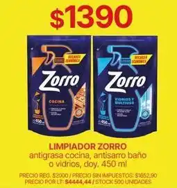 Supermercados Vea Zorro - limpiador antigrasa cocina, antisarro baño o vidrios oferta