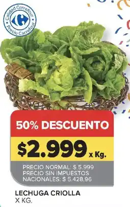 Carrefour Lechuga criolla oferta