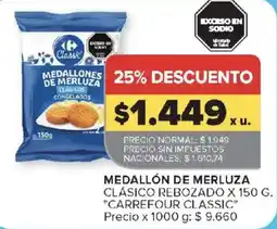 Carrefour Carrefour classic medallones de merluza clásicos congelados oferta