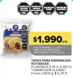 Carrefour Carrefour classic tapas para empanadas rotiseras oferta