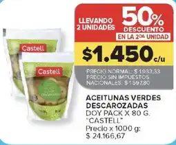 Carrefour Castell aceitunas verdes descarozadas oferta