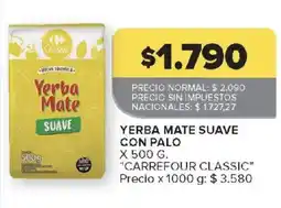 Carrefour Carrefour classic yerba mate suave con palo oferta