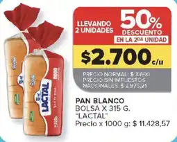 Carrefour Lactal pan blanco oferta