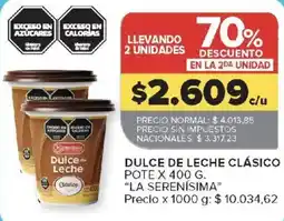 Carrefour La serenisima dulce de leche clasico oferta