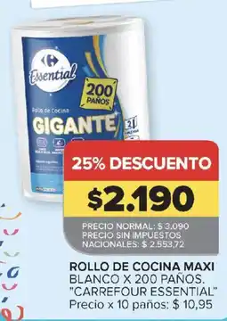 Carrefour Carrefour essential rollo de cocina maxi blanco oferta