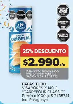 Carrefour Carrefour classic papas tubo oferta