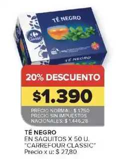 Carrefour Carrefour classic té negro oferta