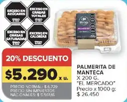 Carrefour El mercado palmerita de manteca oferta