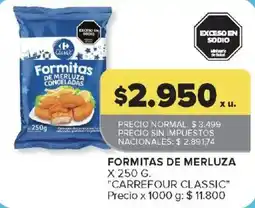 Carrefour Carrefour classic formitas de merluza congeladas oferta