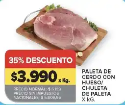 Carrefour Paleta de cerdo con hueso/chuleta de paleta oferta