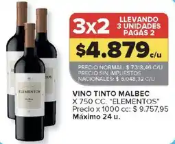 Carrefour Elementos vino tinto malbec oferta