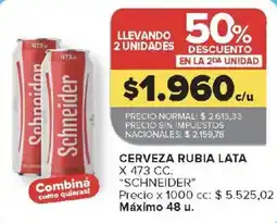 Carrefour Schneider cerveza rubia lata oferta