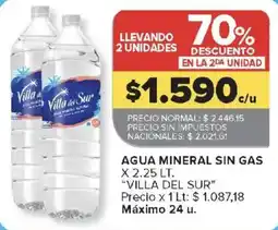 Carrefour Villa del Sur agua mineral sin gas oferta