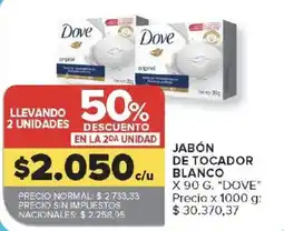 Carrefour Dove jabón de tocador blanco oferta