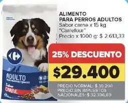Carrefour Carrefour alimento para perros adultos sabor carne oferta
